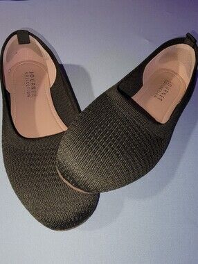 Journee Collection Olive Green Knit Slip-On Flats